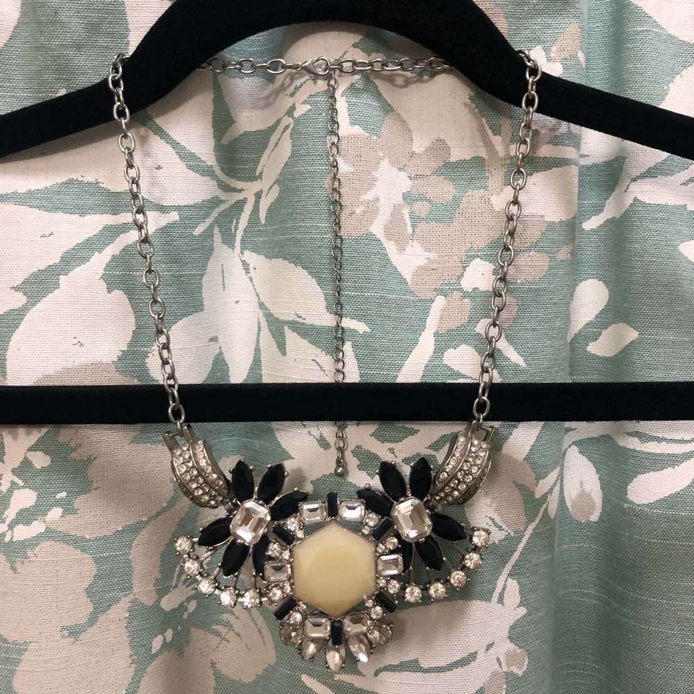 Torrid Black and Silver Gemstone Statement Necklace